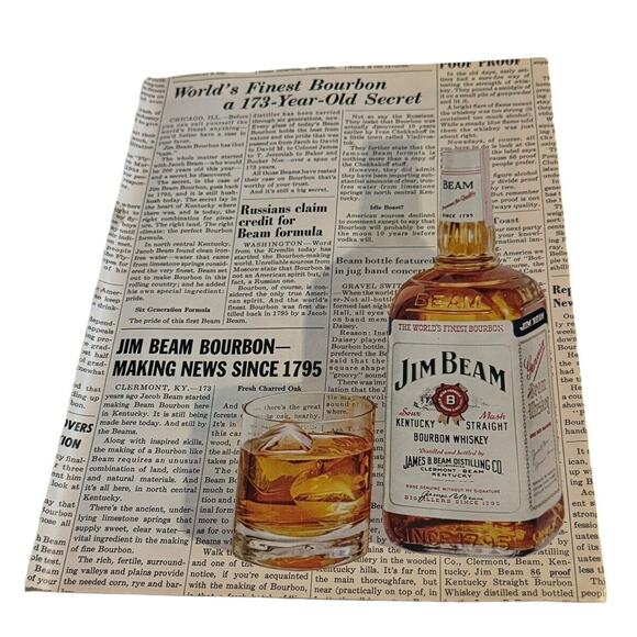 Jim Beam Kentucky Straight Bourbon Whiskey Making News 1968 Vintage Print Ad - Picture 1 of 2